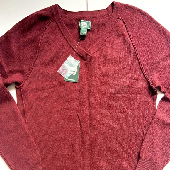HOLIDAY PARTY NWT ROOTS SWEATER DRESS BURGUNDY CABINCORE COZY MODEST LOOSE FIT - Picture 1 of 12